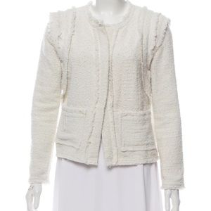 Iro Aidan Knit Tweed Raw-Edge Boucle Jacket blazer Size 36